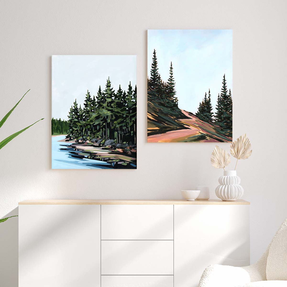 Forest Fishing - Abstract Mountain Wall Art