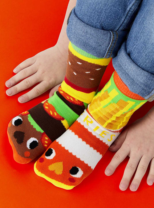 PALS SOCKS Brand KIDS GORILLA & MUTANT LIZARD MISMATCHED GRIPPER SOCKS