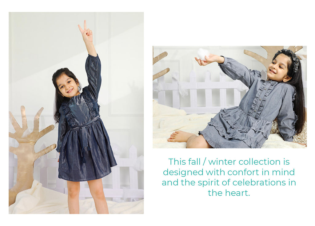 Festive Kids Fall Winter Clothing Girls This fall / winter collection is designed with confort in mind and the spirit of celebrations in the heart. 
