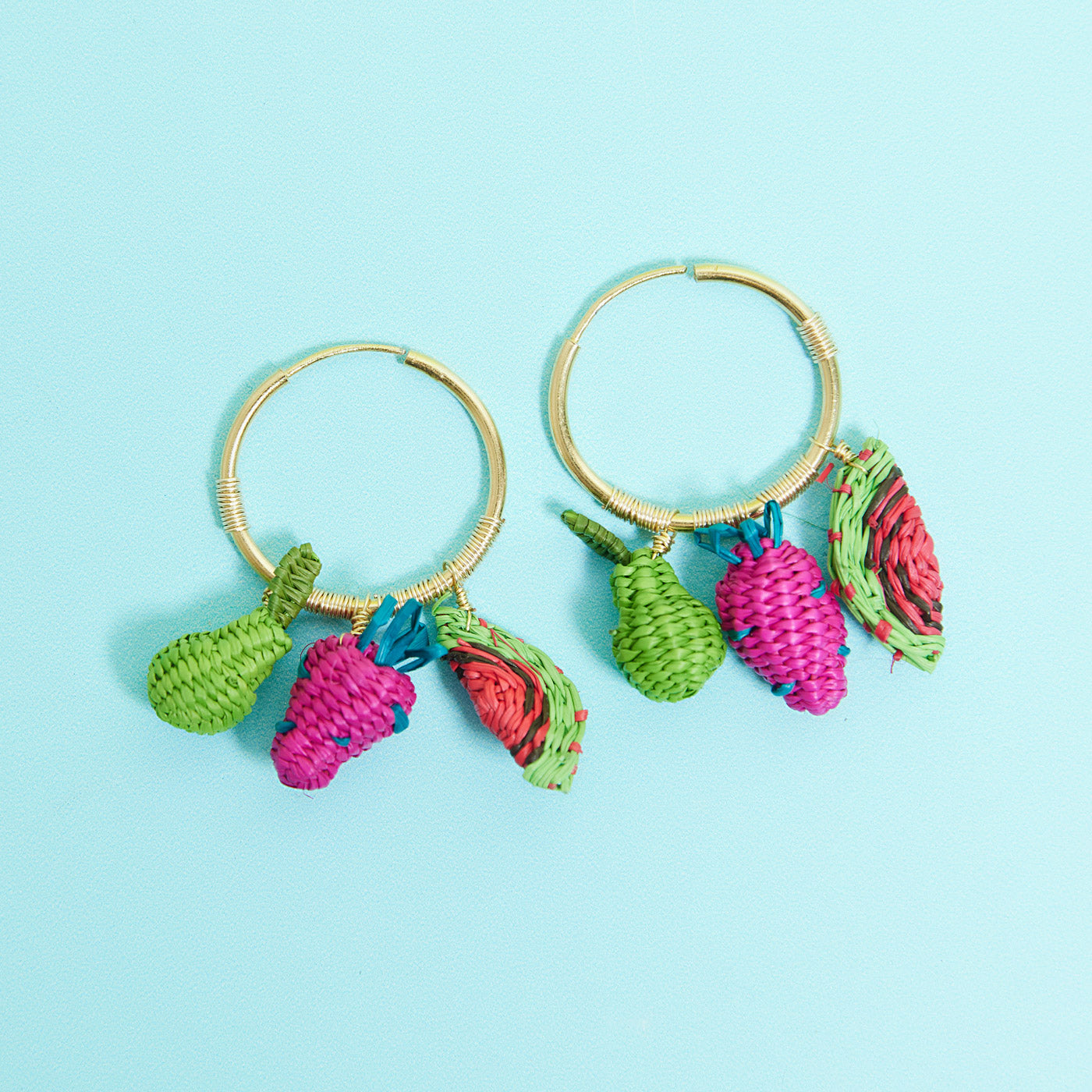 Wicker Darling's fruit salad earrings