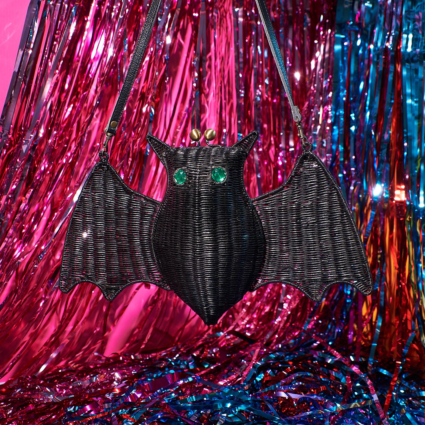 Wicker Darling's green-eyed Batholomew bat purse