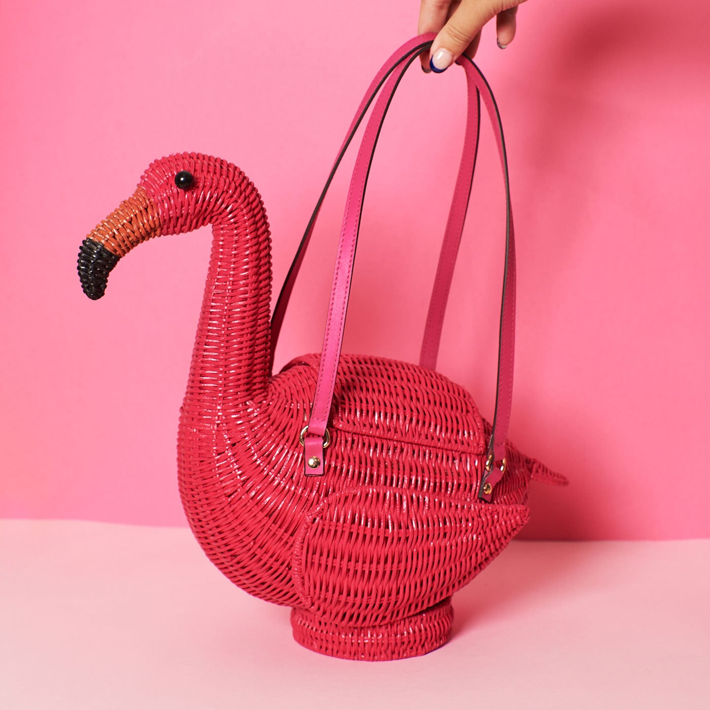 Wicker Darling's Flamenco the flamingo purse