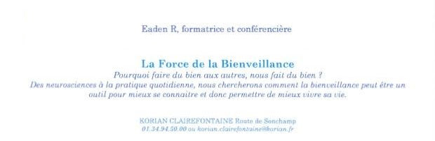 Conférence Atelier Eaden R. La Force de la Bienveillance