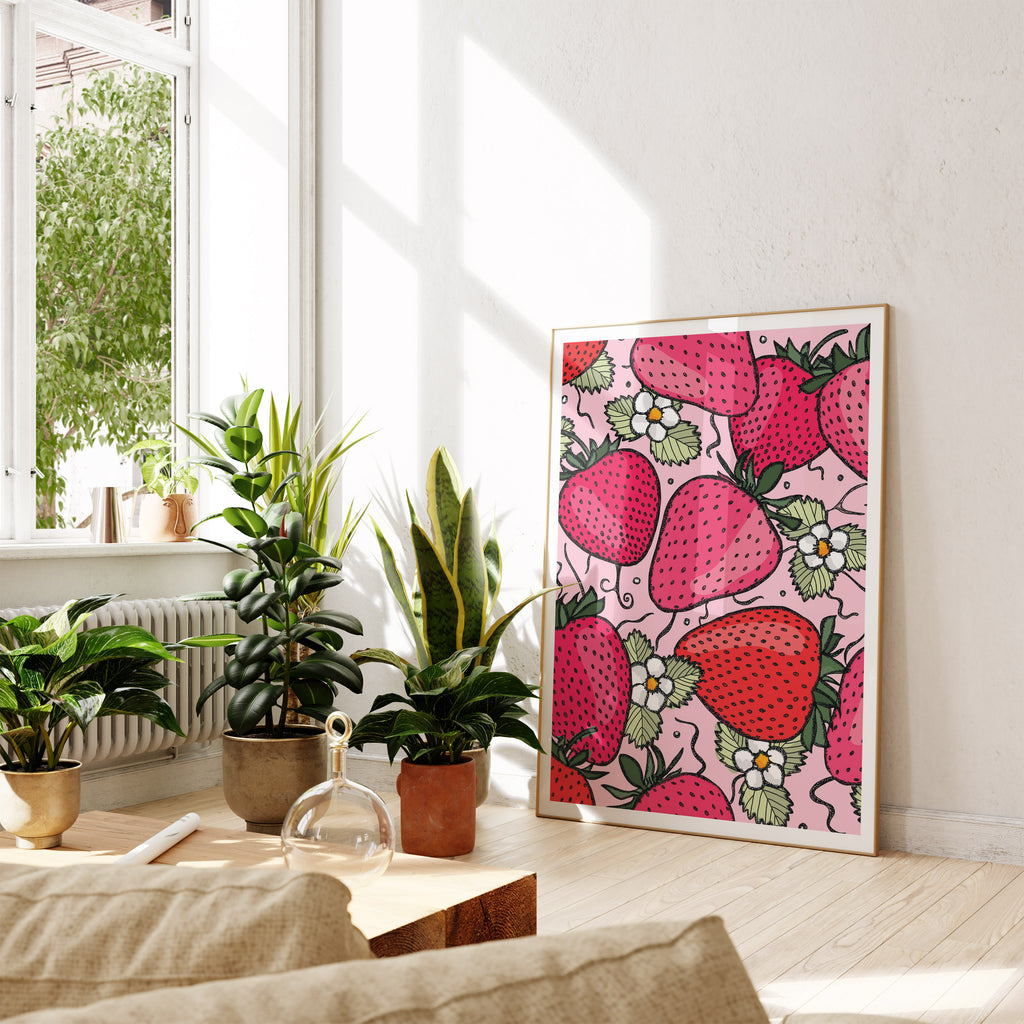 bright strawberry decor