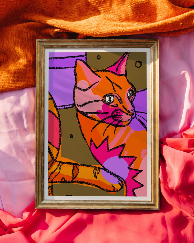 Pride pussy print, cat home decor