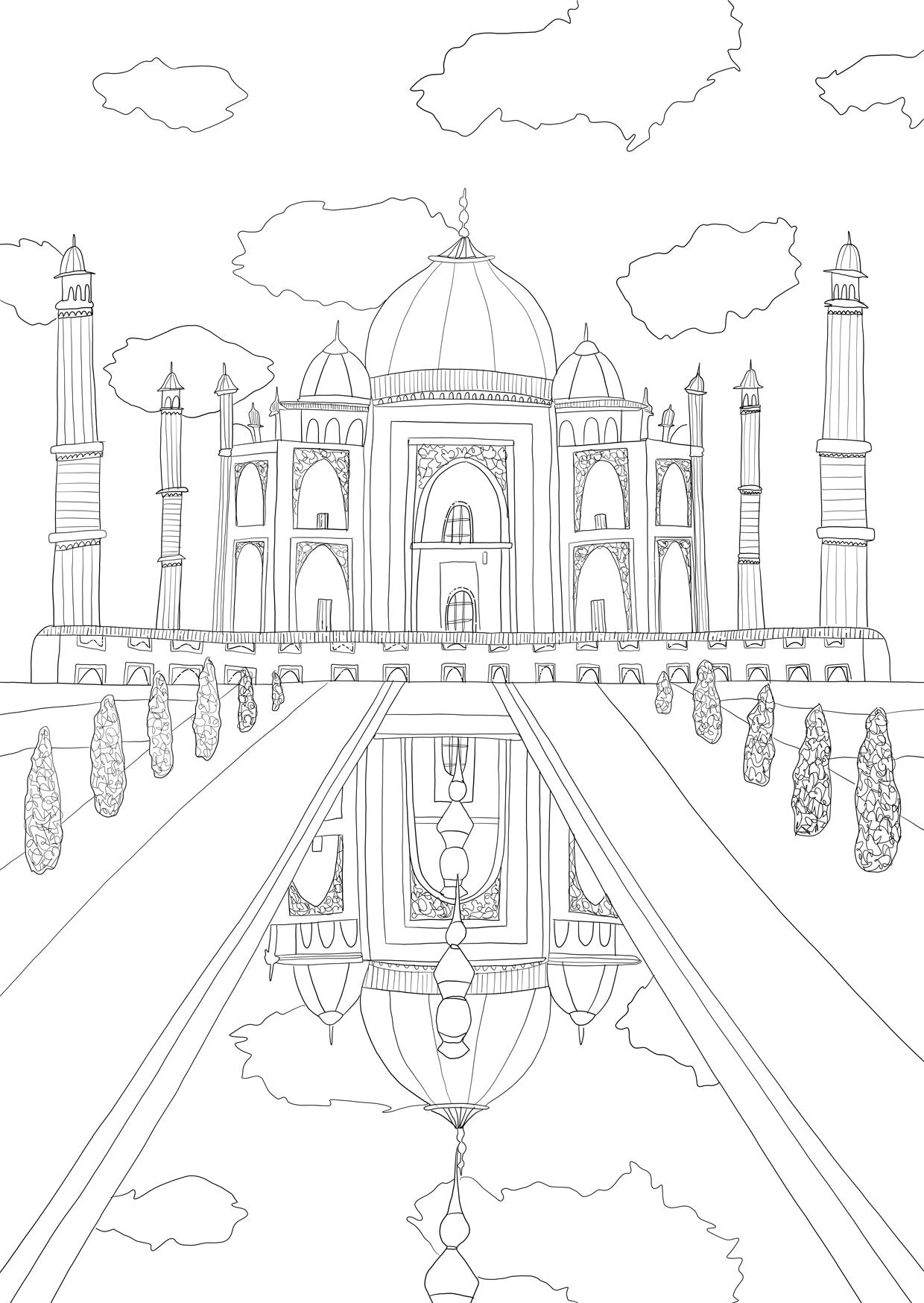 Stunning Pencil Sketch Of Taj Mahal - Desi Painters