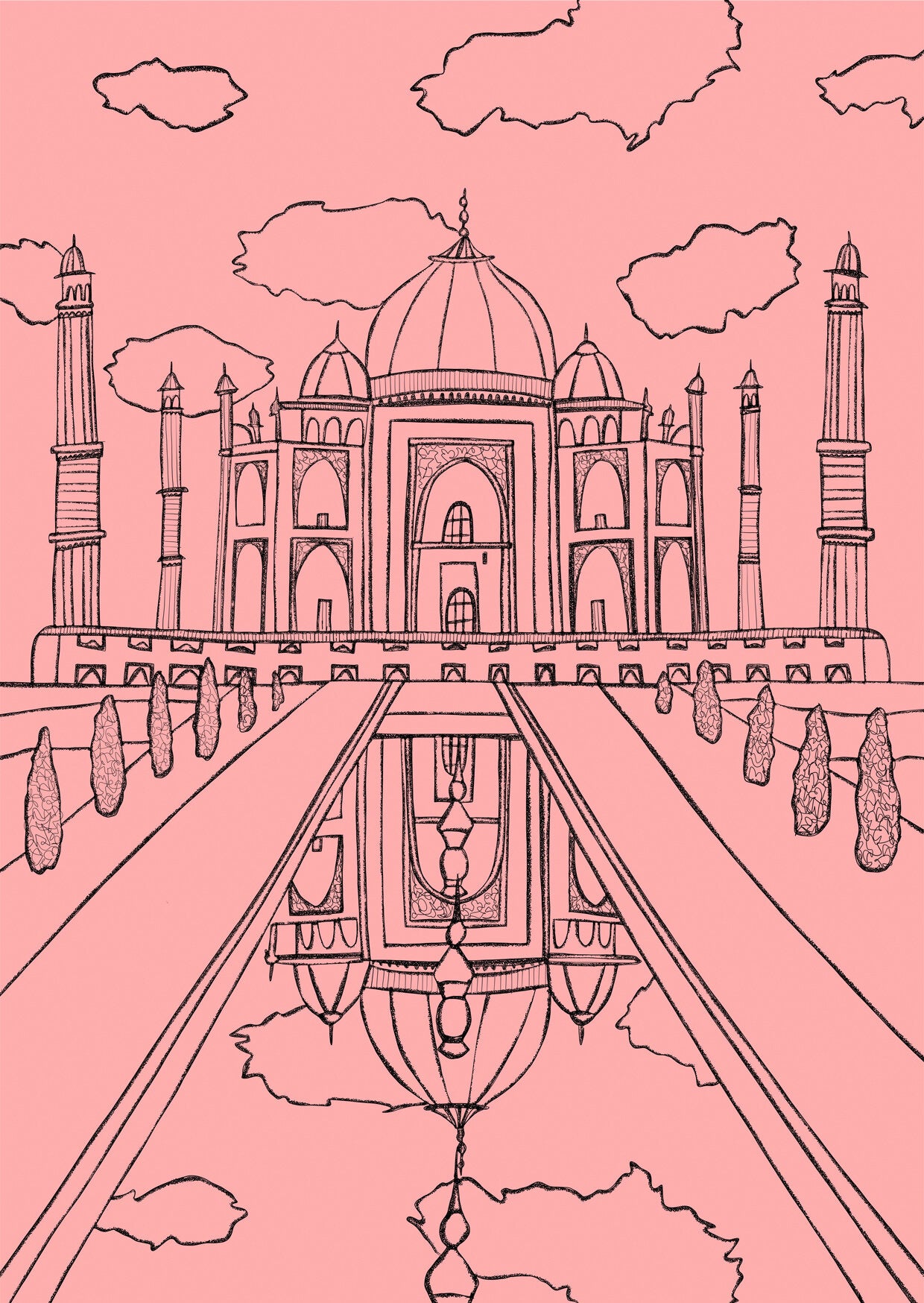 How to draw a beautiful Taj mahal step by step - YouTube
