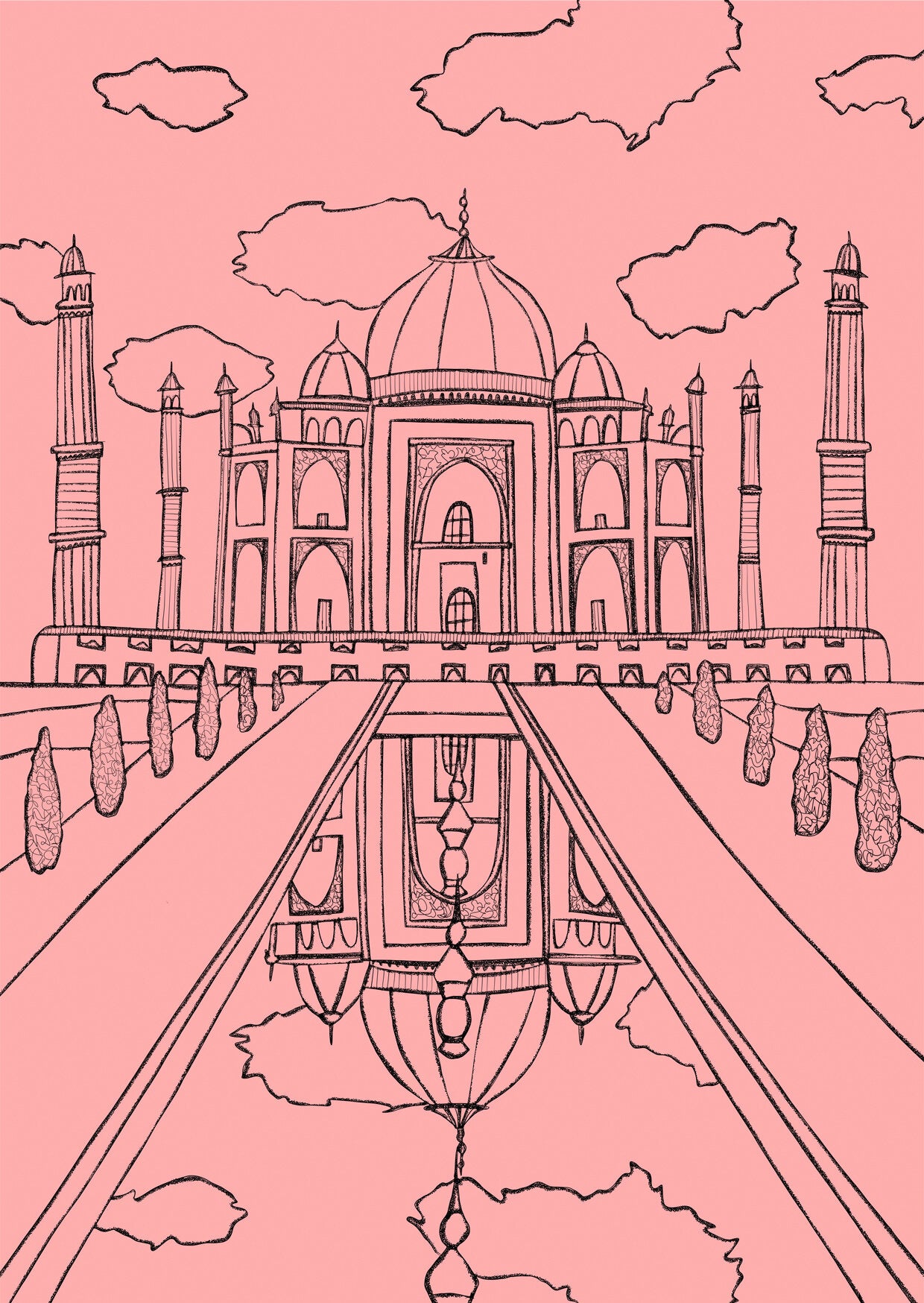 How to draw Taj Mahal - YouTube