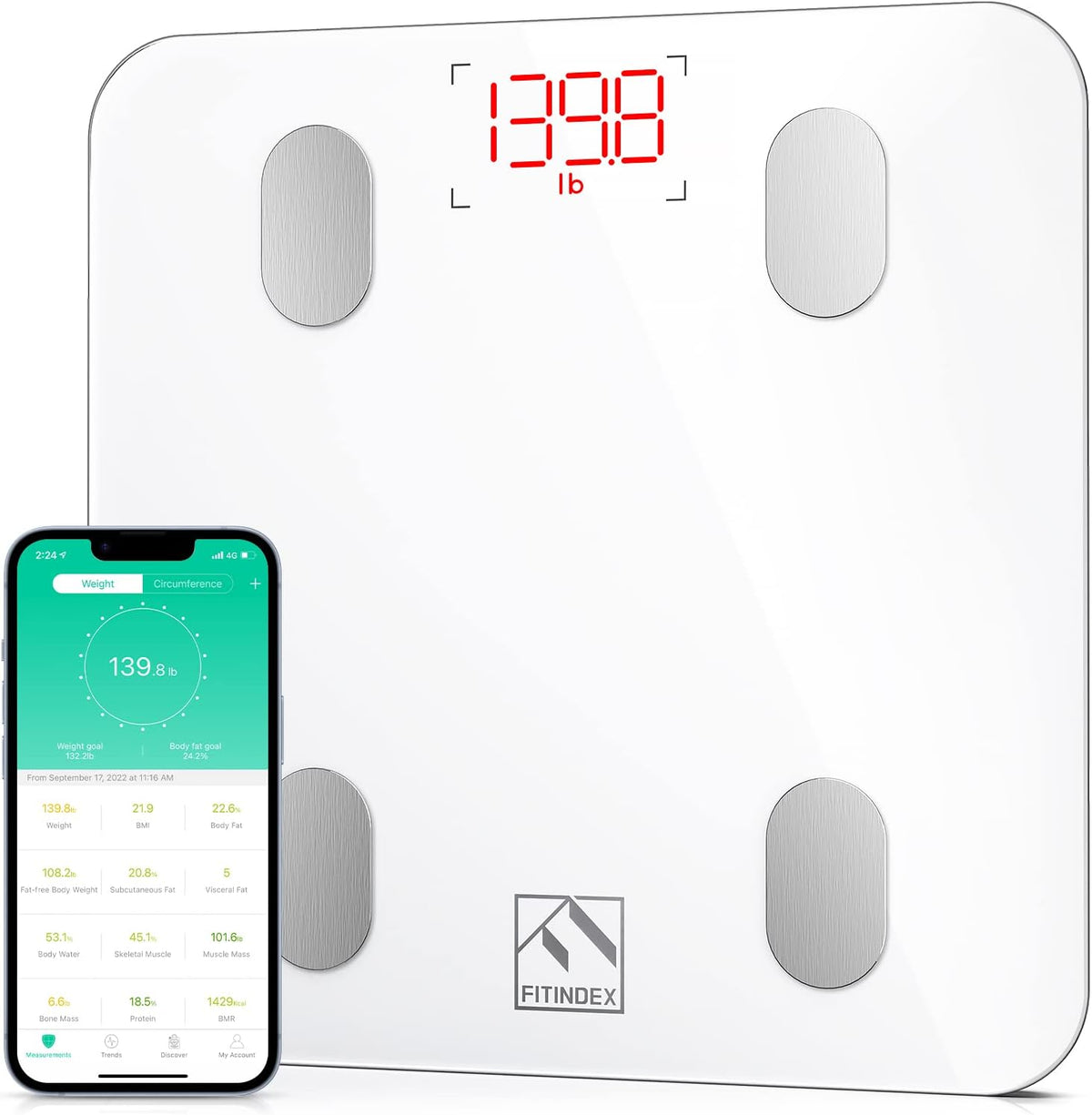  EnerPlex Scale for Body Weight - Accurate Digital BMI Bathroom  and Home Scale for Weighing and Home Workout - White : Health & Household