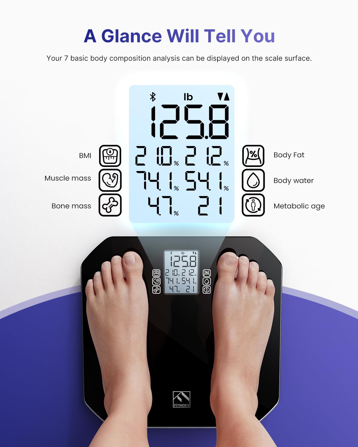 FITINDEX Smart Body Tape Measure,Bluetooth Digital Measuring Tape for Body,  Soft Sewing Tape, with LED Monitor Display, Lock Pin, Retractable Button