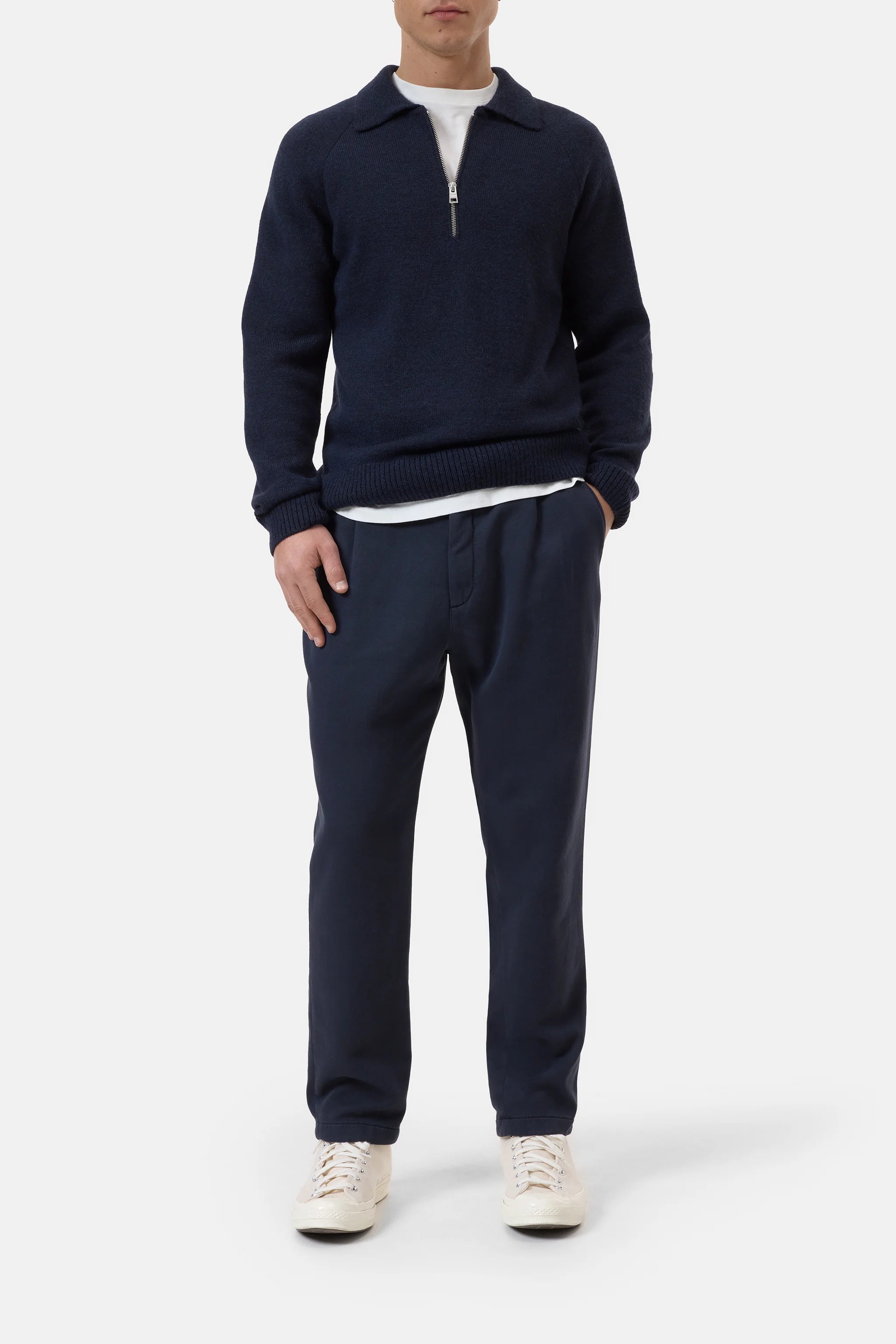 Closed Polo Sweater Zip Sweater - Dark Night