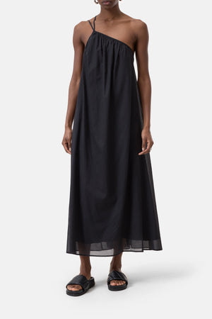 Closed Cotton Maxi Dress - Black - Quattro Tizi