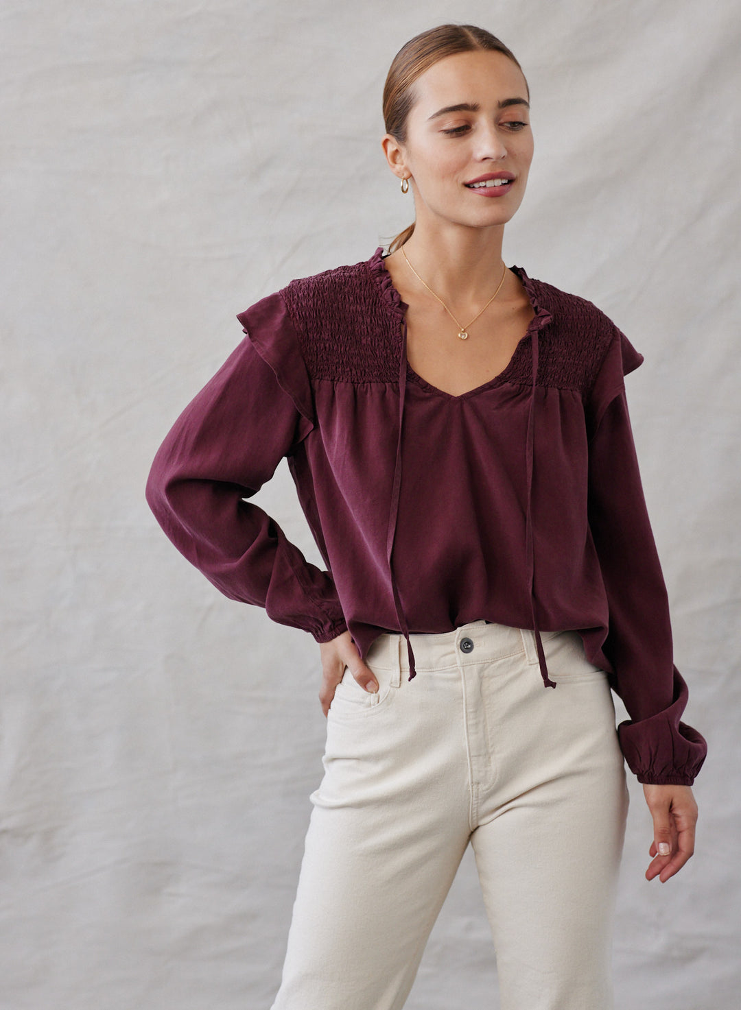 BELLA DAHL Long Sleeve Smocked Ruffle Top WILDBERRY Harrys