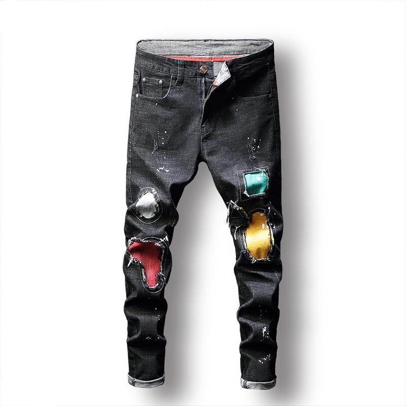 Black Jeans With Colorful Patch — Agloryz