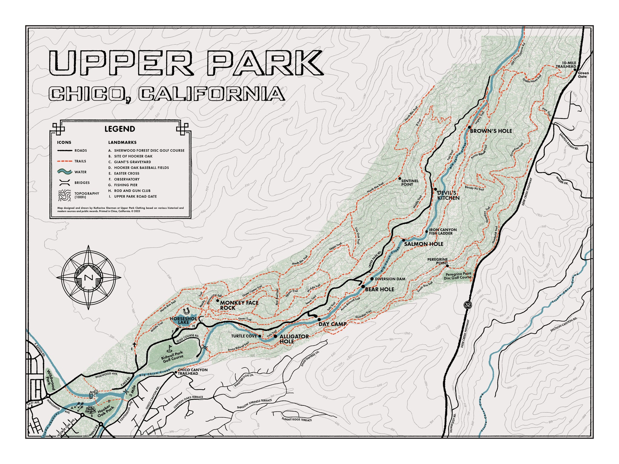 upper bidwell park map