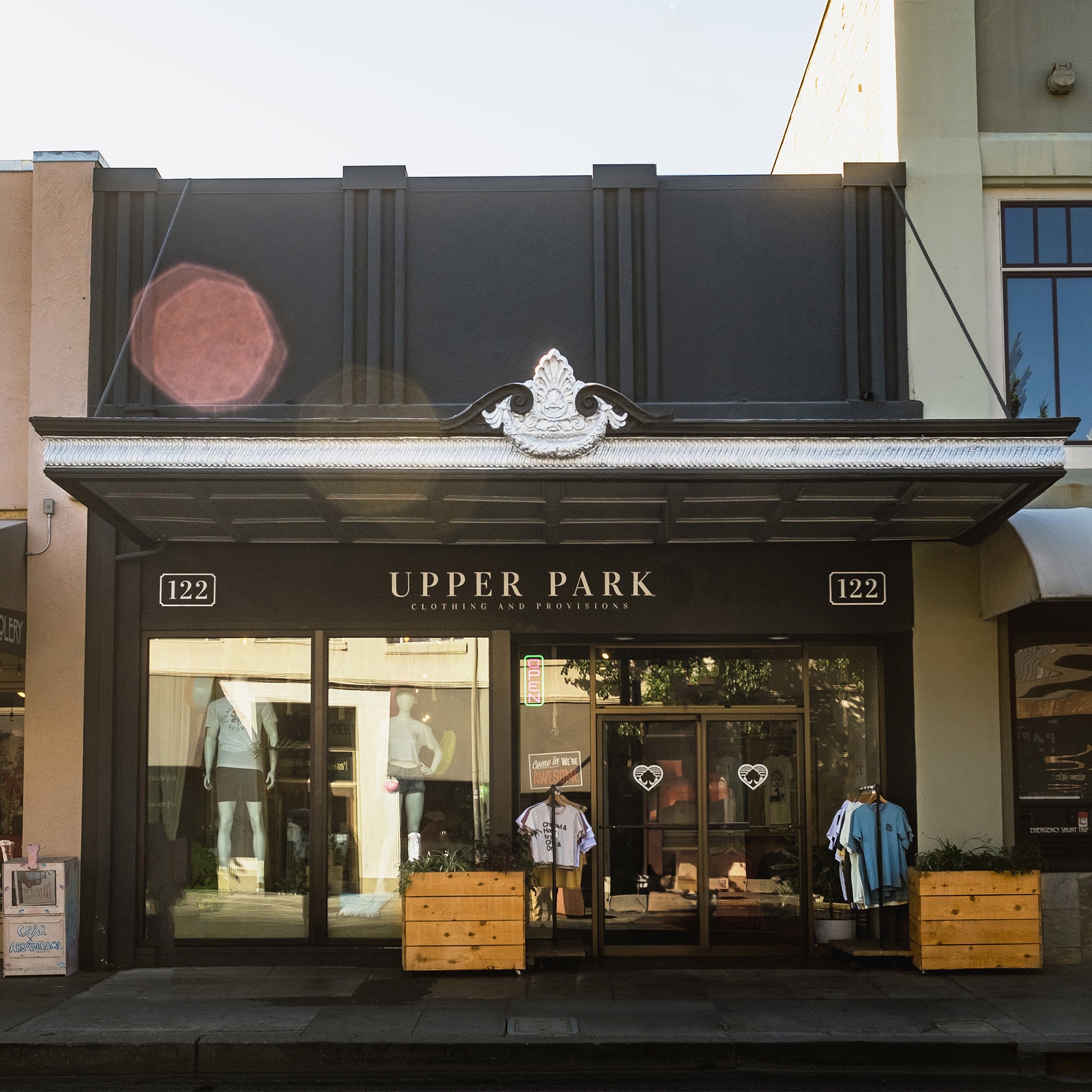 store front of upper park in downtown chico, california