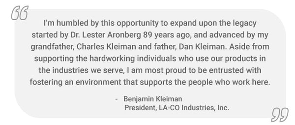 Benjamin Kleiman, President LA-CO Industries quote