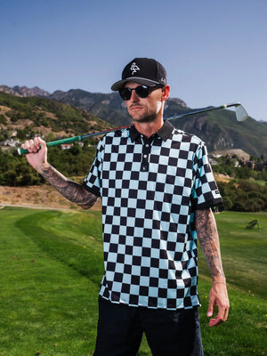 Bradley Byrd Gang Teal Checkered Polo Shirt - Deadwood South Boutique & Company LLC