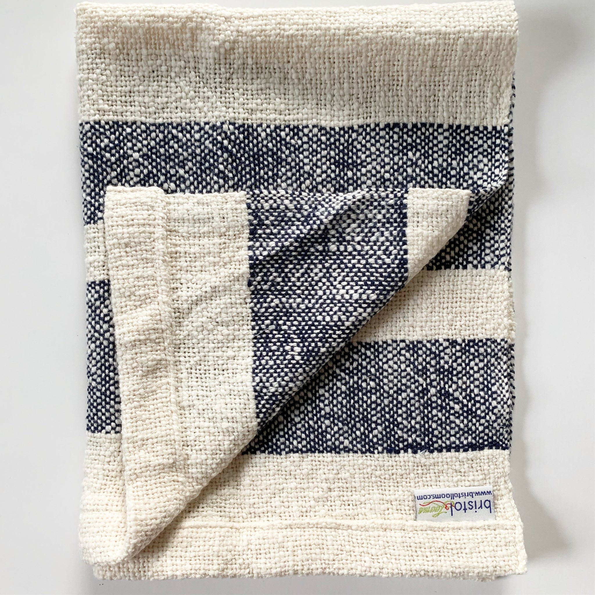 blue striped dish towels