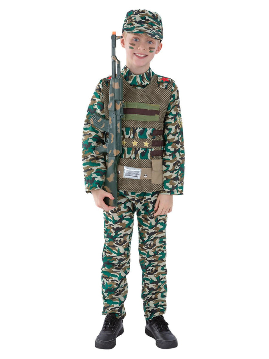 Smiffys Camouflage Military Boy Costume Fancy Dress Large Age 10 12