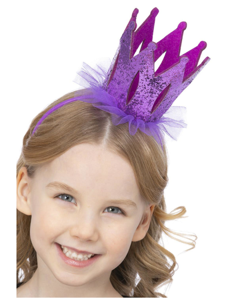 Click to view product details and reviews for Purple Glitter Crown Headband.