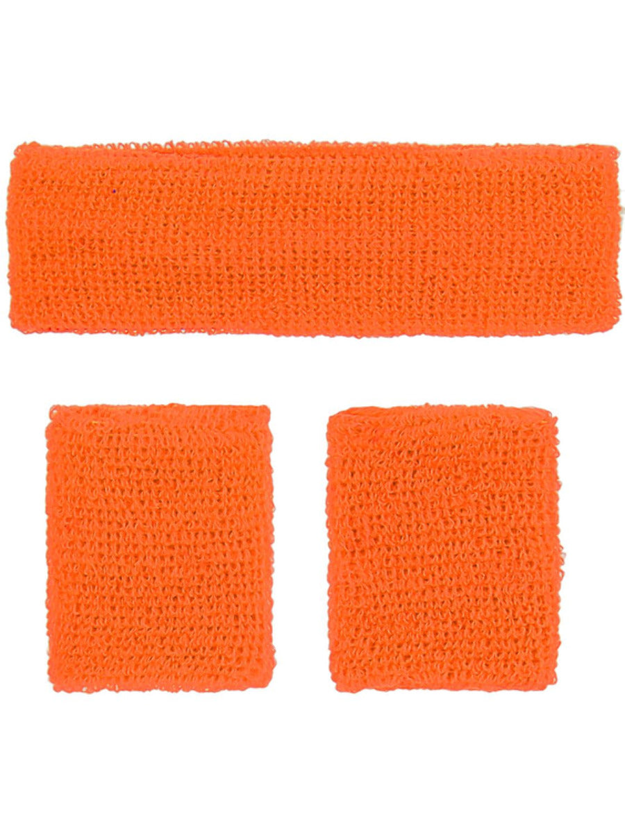 80s Neon Sweatbands Orange