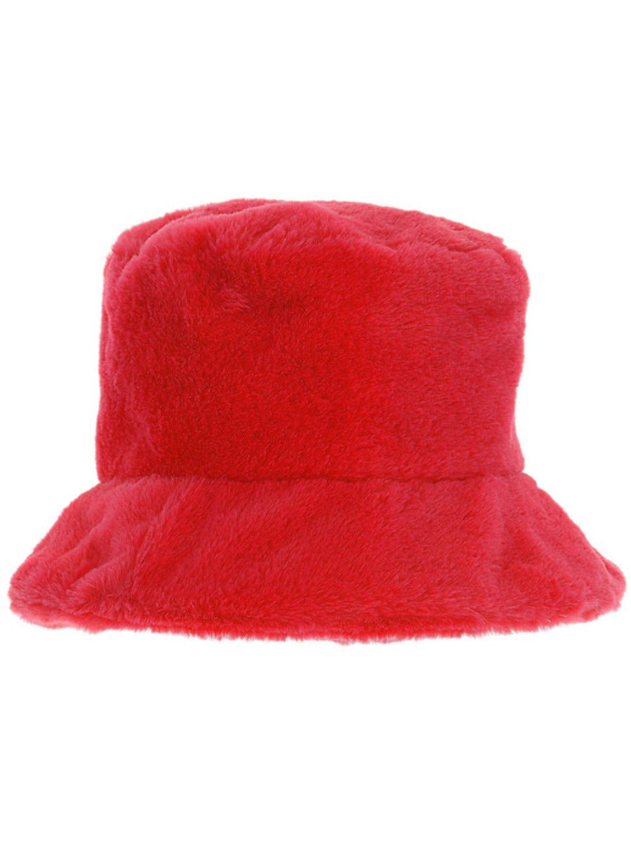 Click to view product details and reviews for 90s Red Fur Bucket Hat.