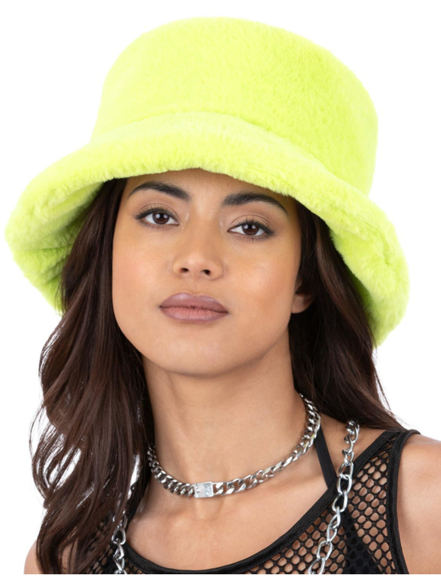 Click to view product details and reviews for 90s Green Fur Bucket Hat.