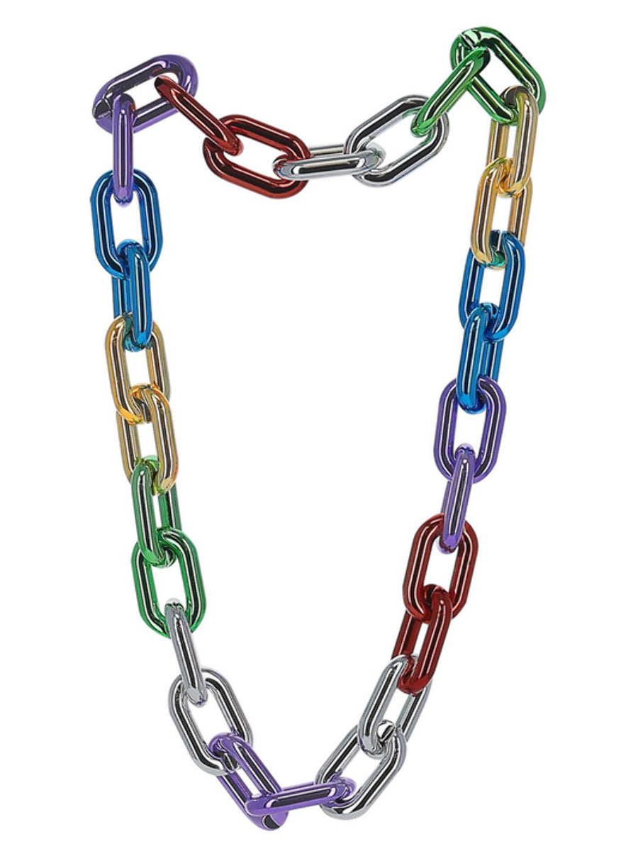 Click to view product details and reviews for Rainbow Metallic Chunky Chain Necklace.