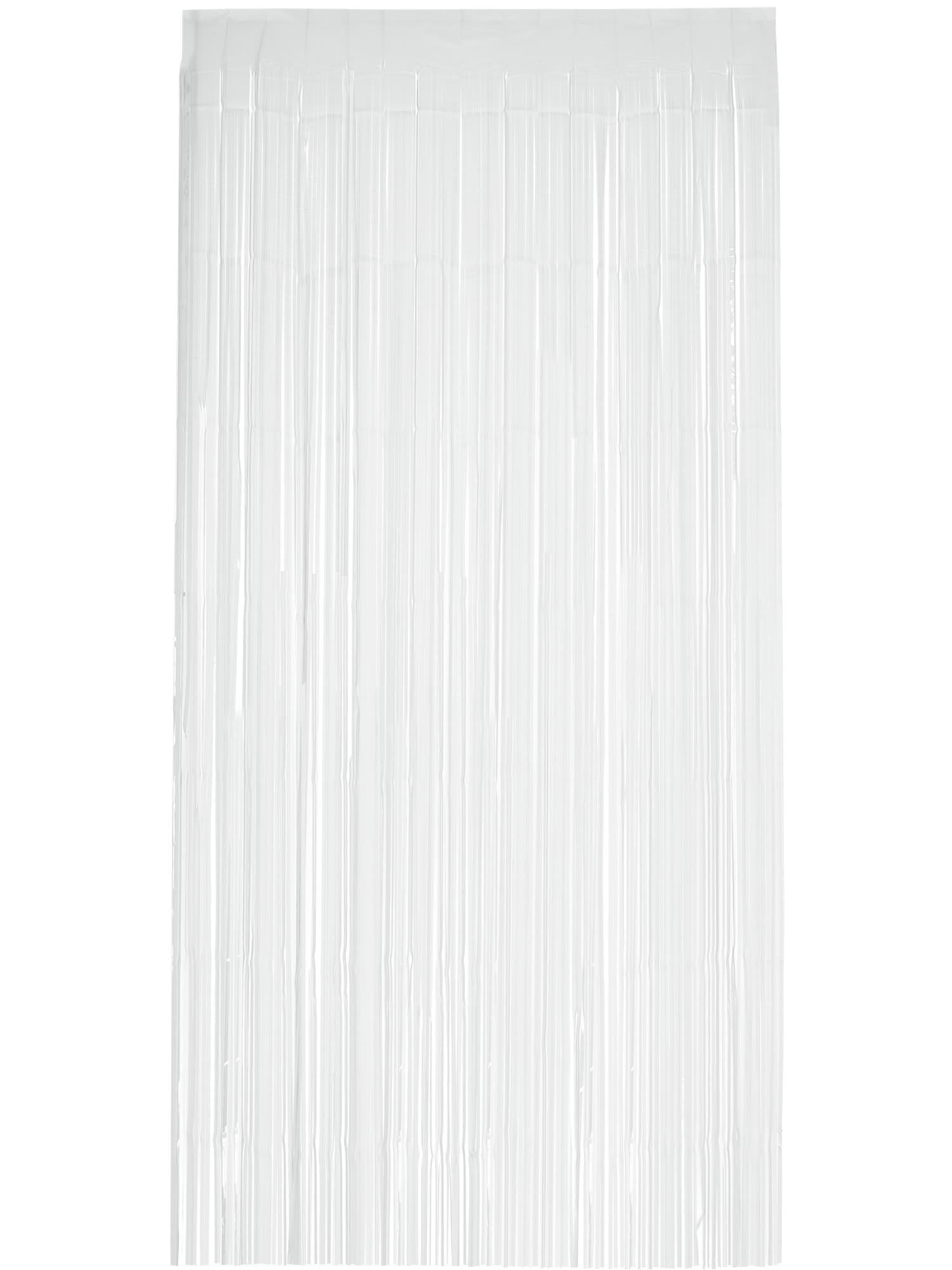 Matt Fringe Curtain Backdrop White