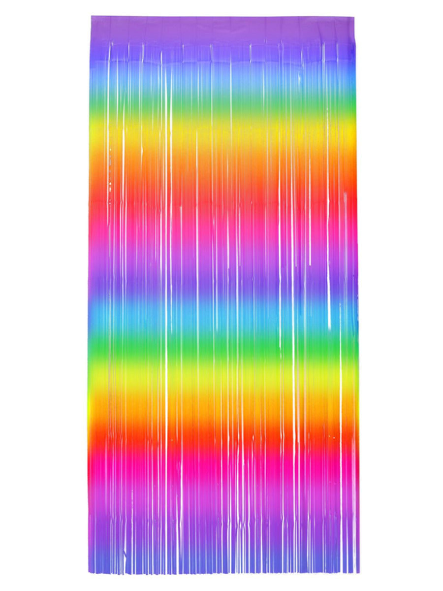 Matt Fringe Curtain Backdrop Rainbow Stripe