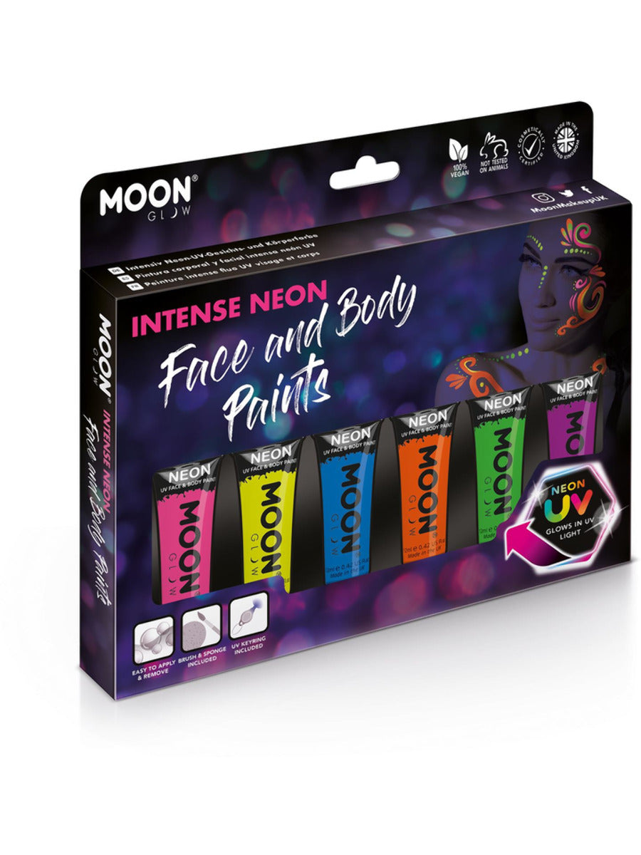 Moon Glow Intense Neon Uv Face And Body Paint Boxset