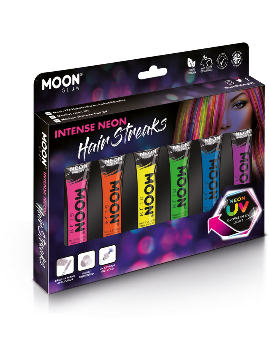 Click to view product details and reviews for Moon Glow Intense Neon Uv Hair Streaks Assorted Boxset 15ml.