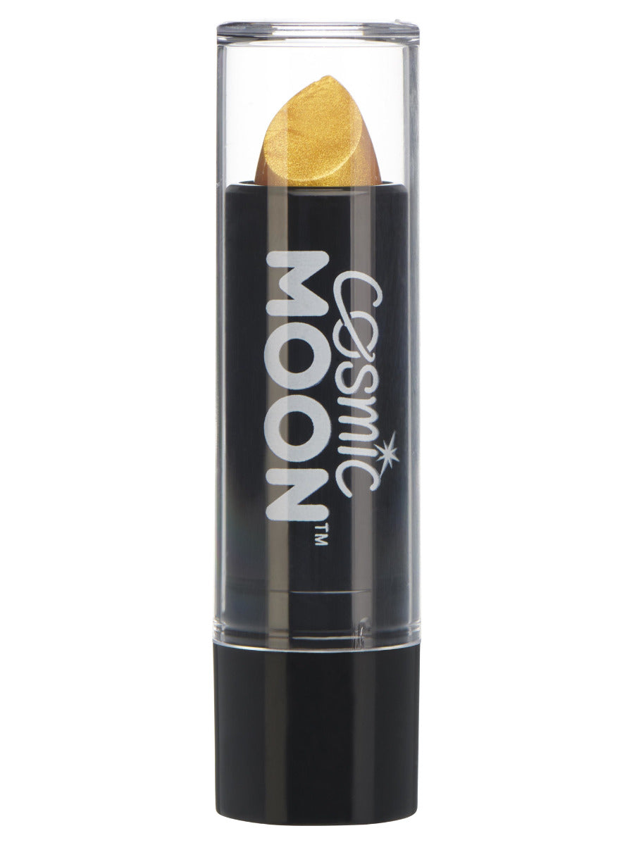 Click to view product details and reviews for Cosmic Moon Metallic Lipstick Gold.