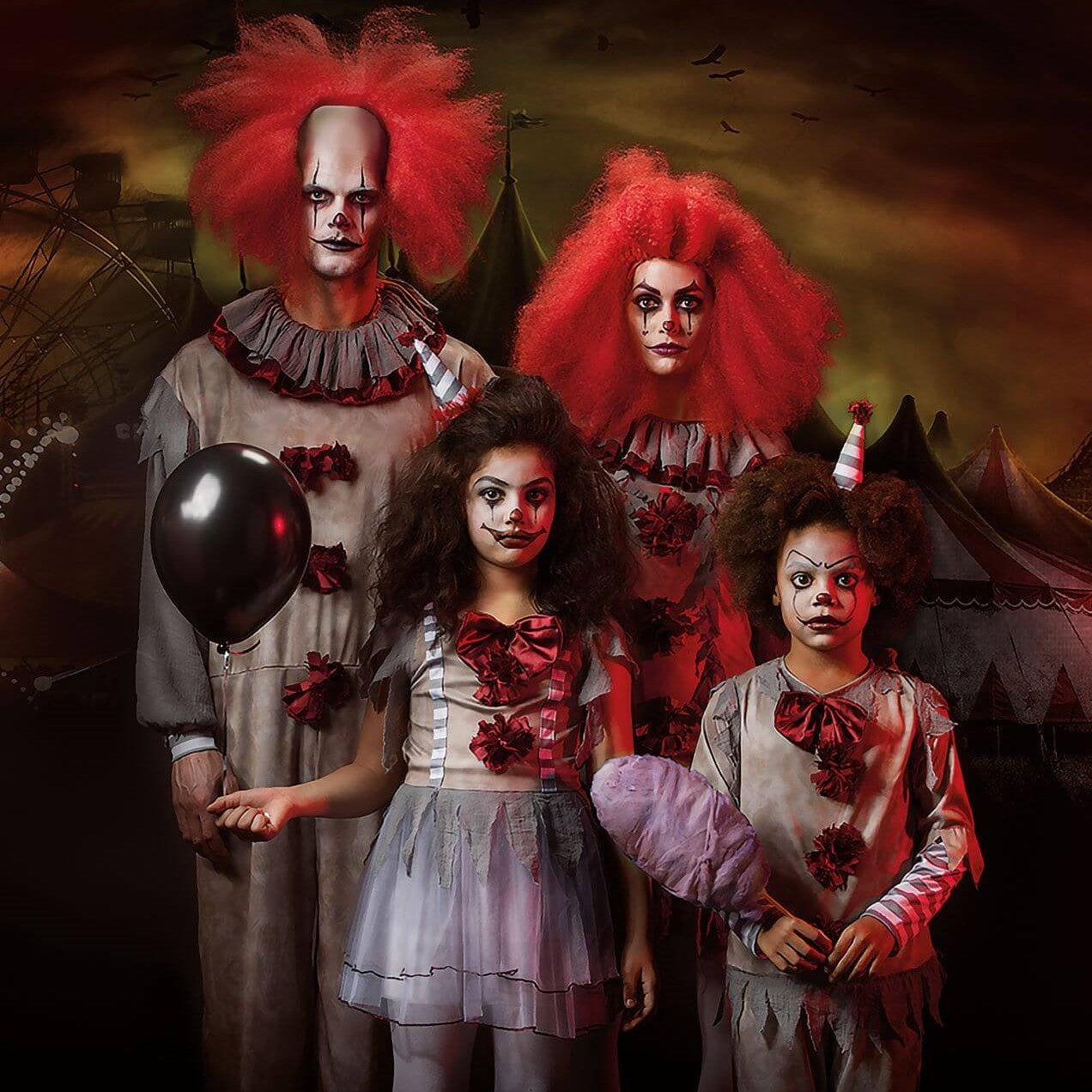 creepy clown family halloween costume