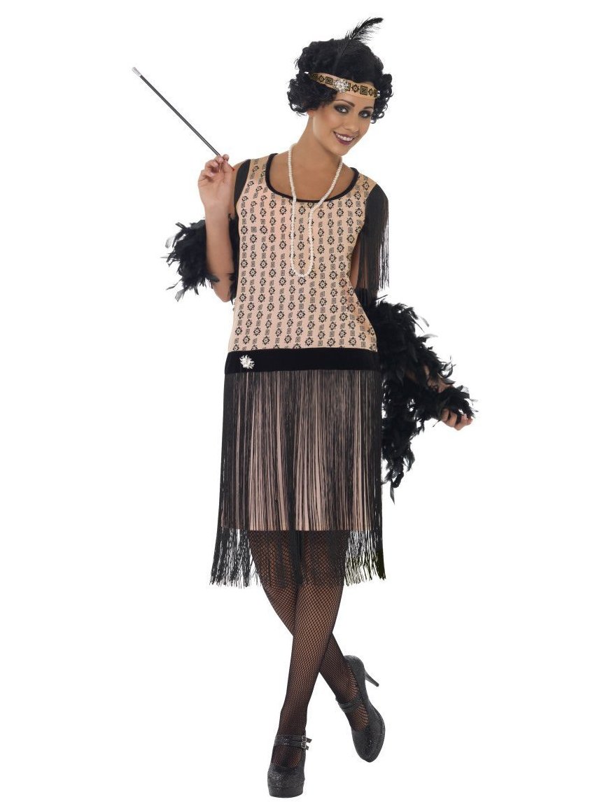Smiffys 1920s Coco Flapper Costume Fancy Dress Large Uk 16 18