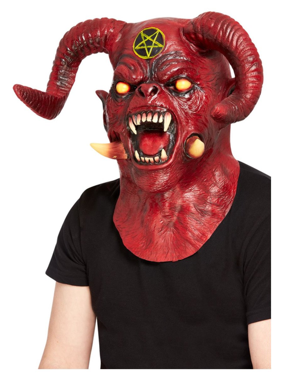 Click to view product details and reviews for Smiffys Satanic Devil Overhead Mask Fancy Dress.
