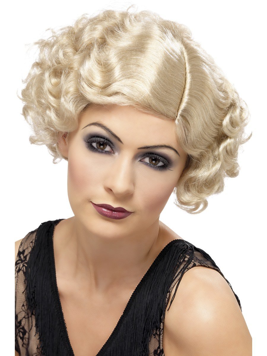 Smiffys 20s Flirty Flapper Wig Short Blonde Fancy Dress