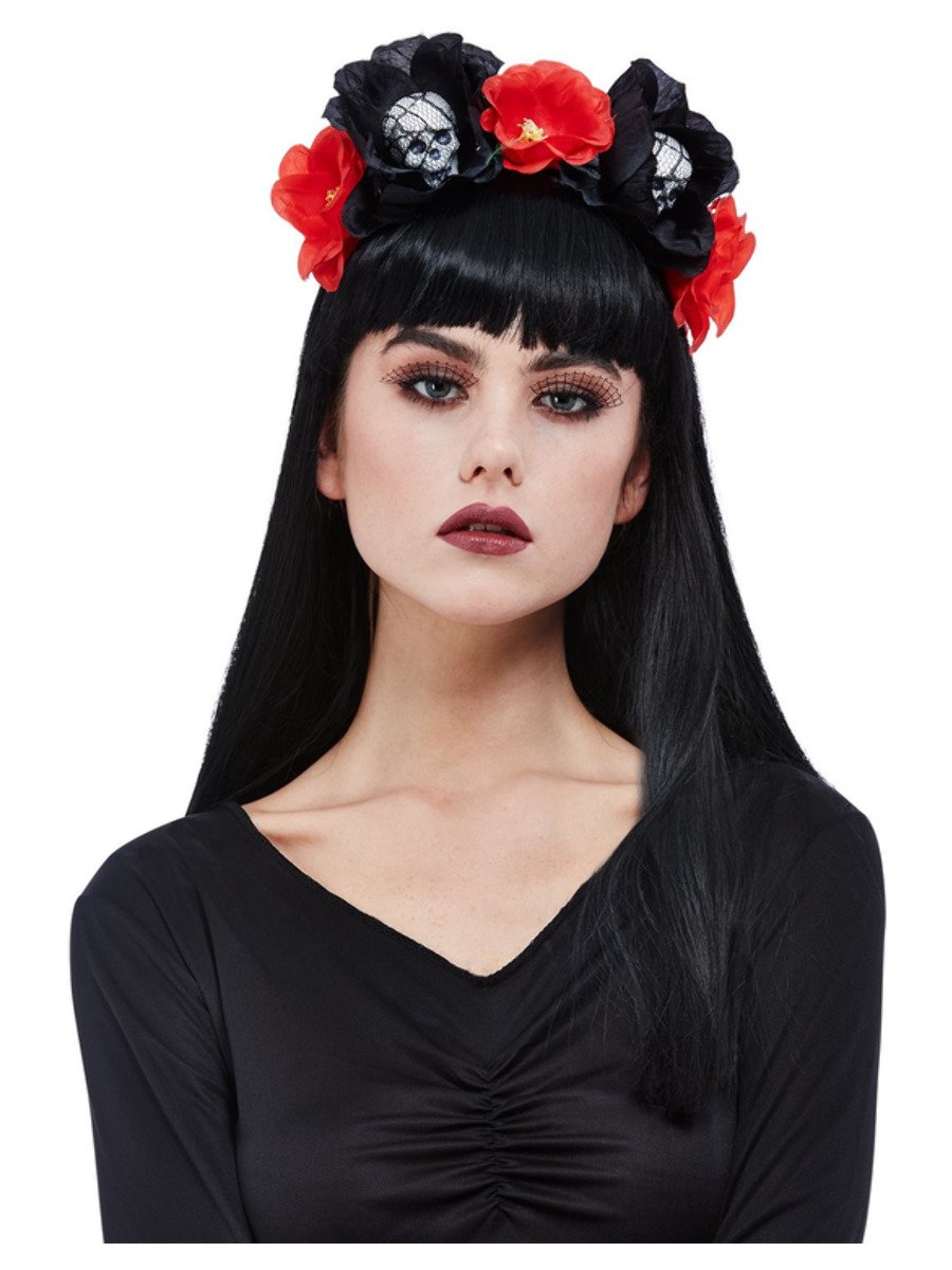 Click to view product details and reviews for Smiffys Skull Roses Headband Fancy Dress.