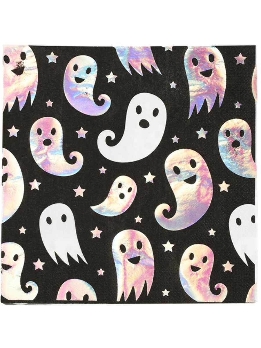 Smiffys Halloween Tableware Ghost Napkins X8 Fancy Dress