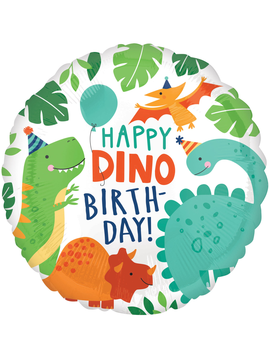 Photos - Other Jewellery Amscan Dinosaur Happy Birthday Balloon - 18" Foil - Fancy Dress 