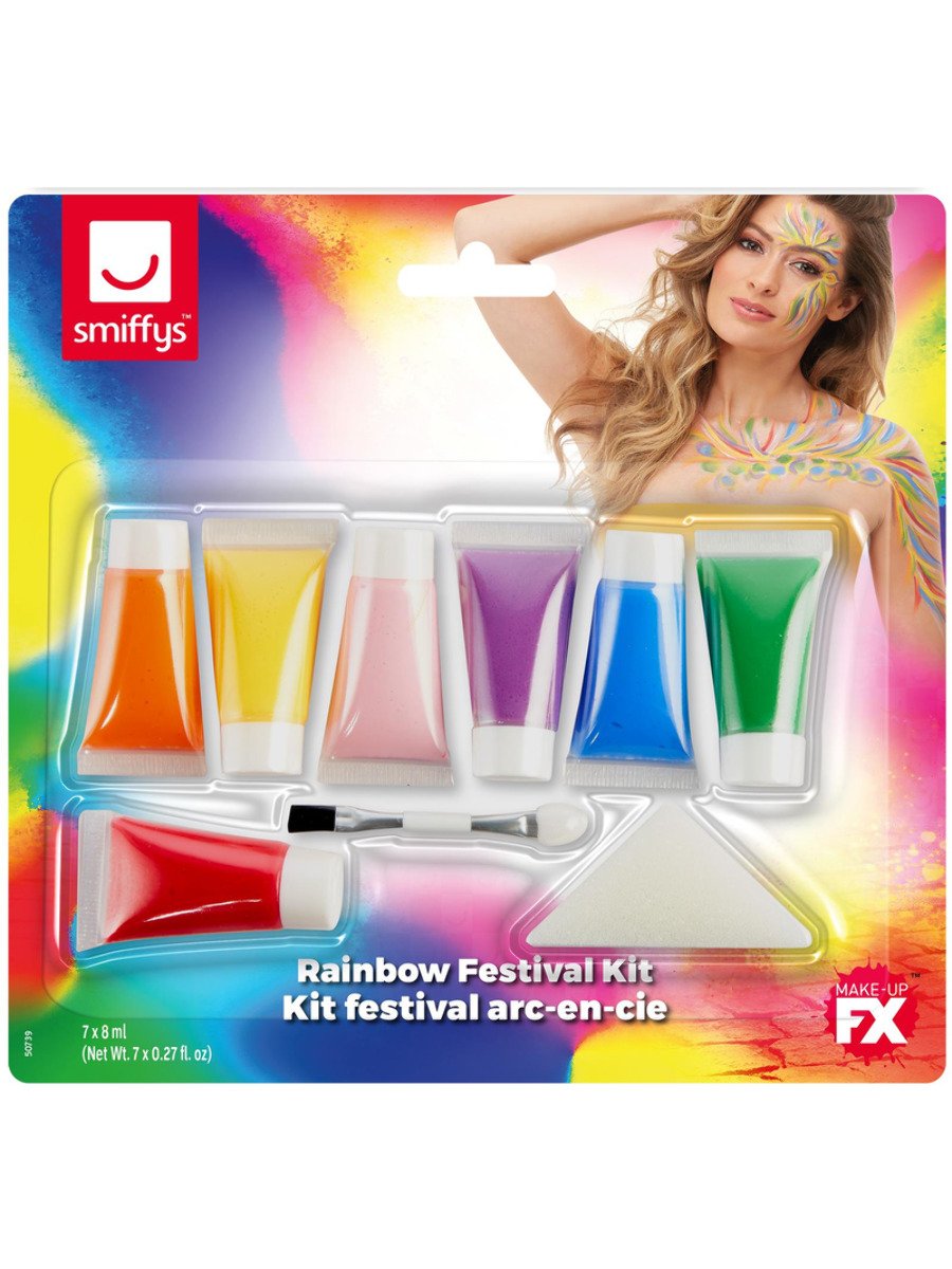 Click to view product details and reviews for Smiffys Smiffys Make Up Fx Rainbow Festival Kit Fancy Dress.