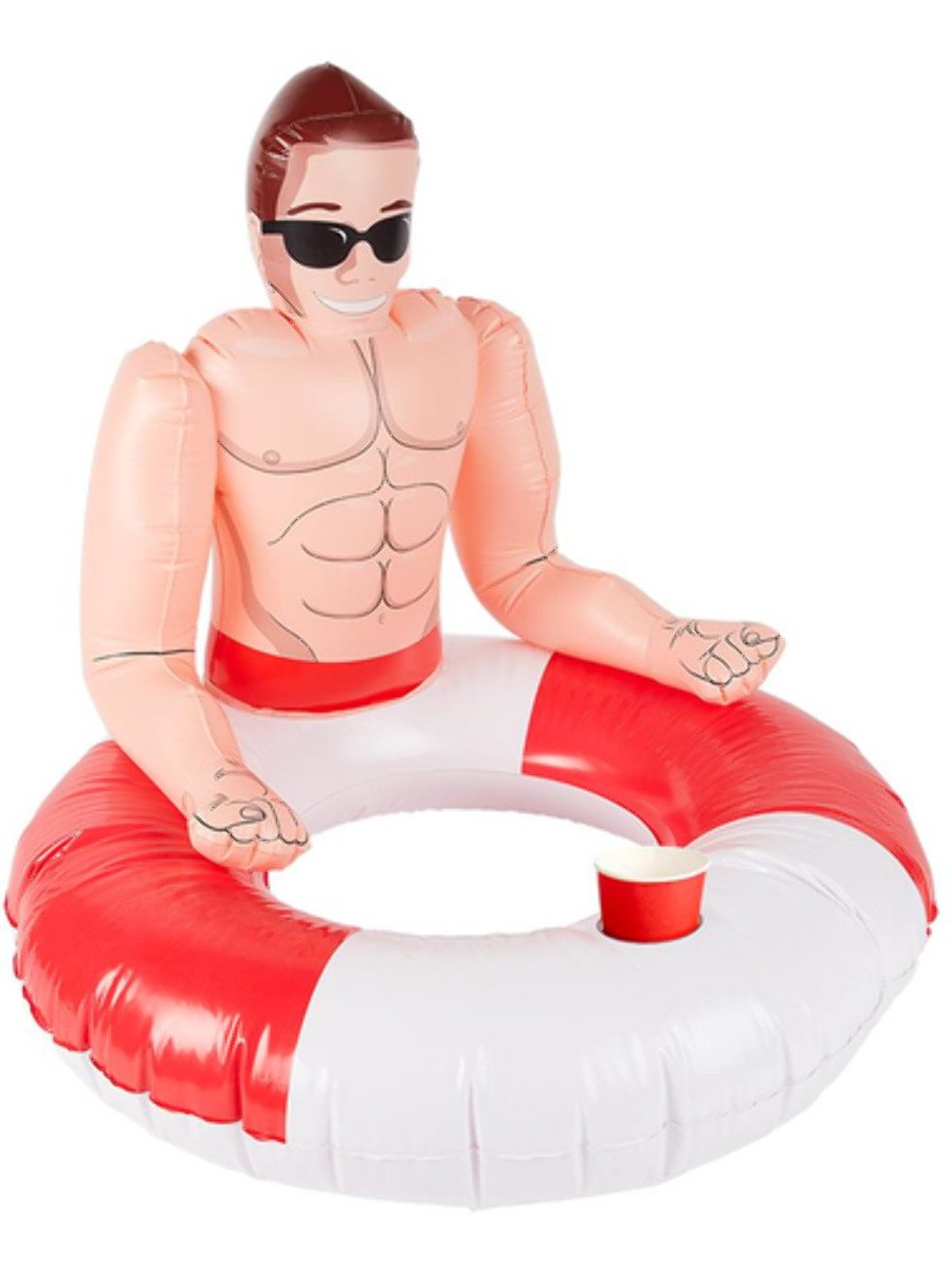 Smiffys Inflatable Lifeguard Hunk Swim Ring Fancy Dress