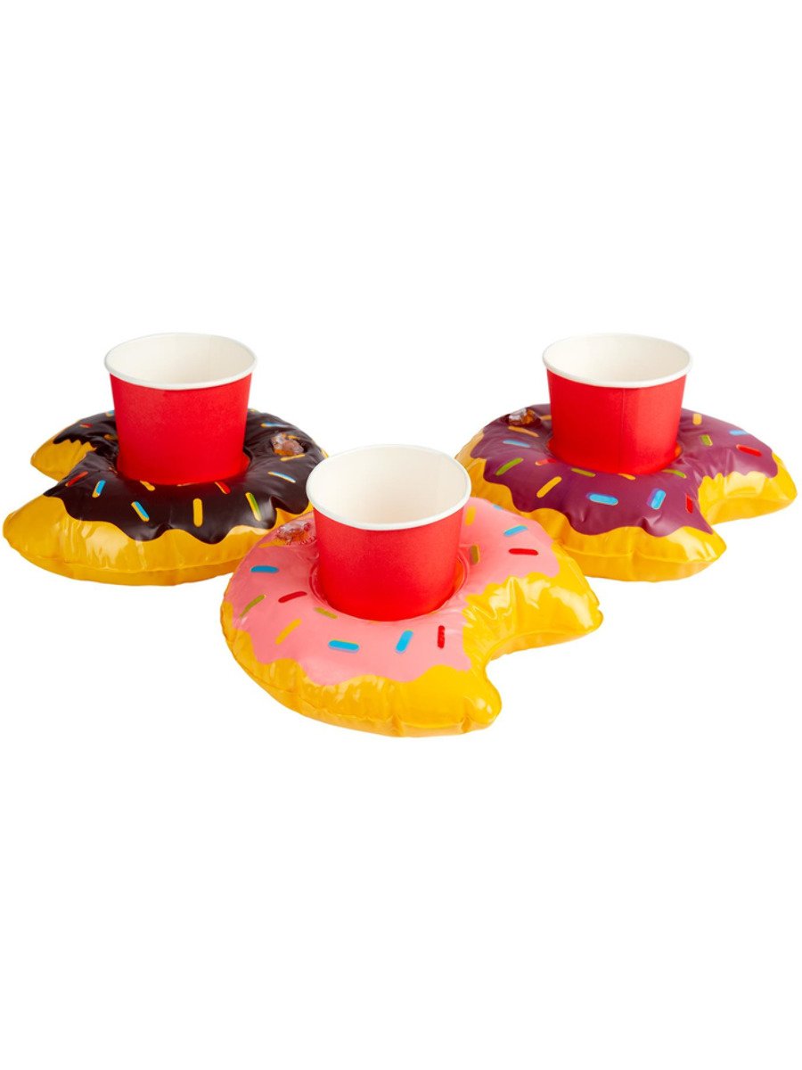 Smiffys Inflatable Donut Drink Holder Ring Fancy Dress