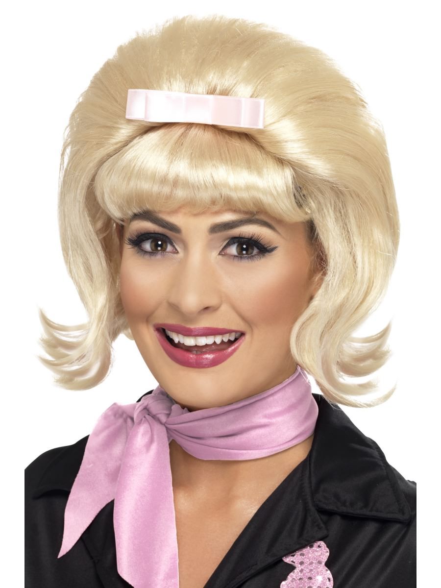 Smiffys 50s Flicked Beehive Bob Blonde Fancy Dress