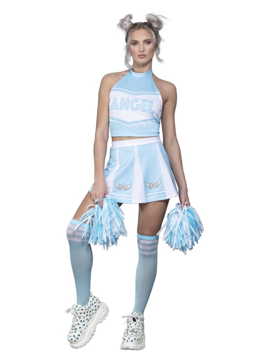 Smiffys Fever Angel Cheerleader Costume Blue Fancy Dress X Small Uk 4 6