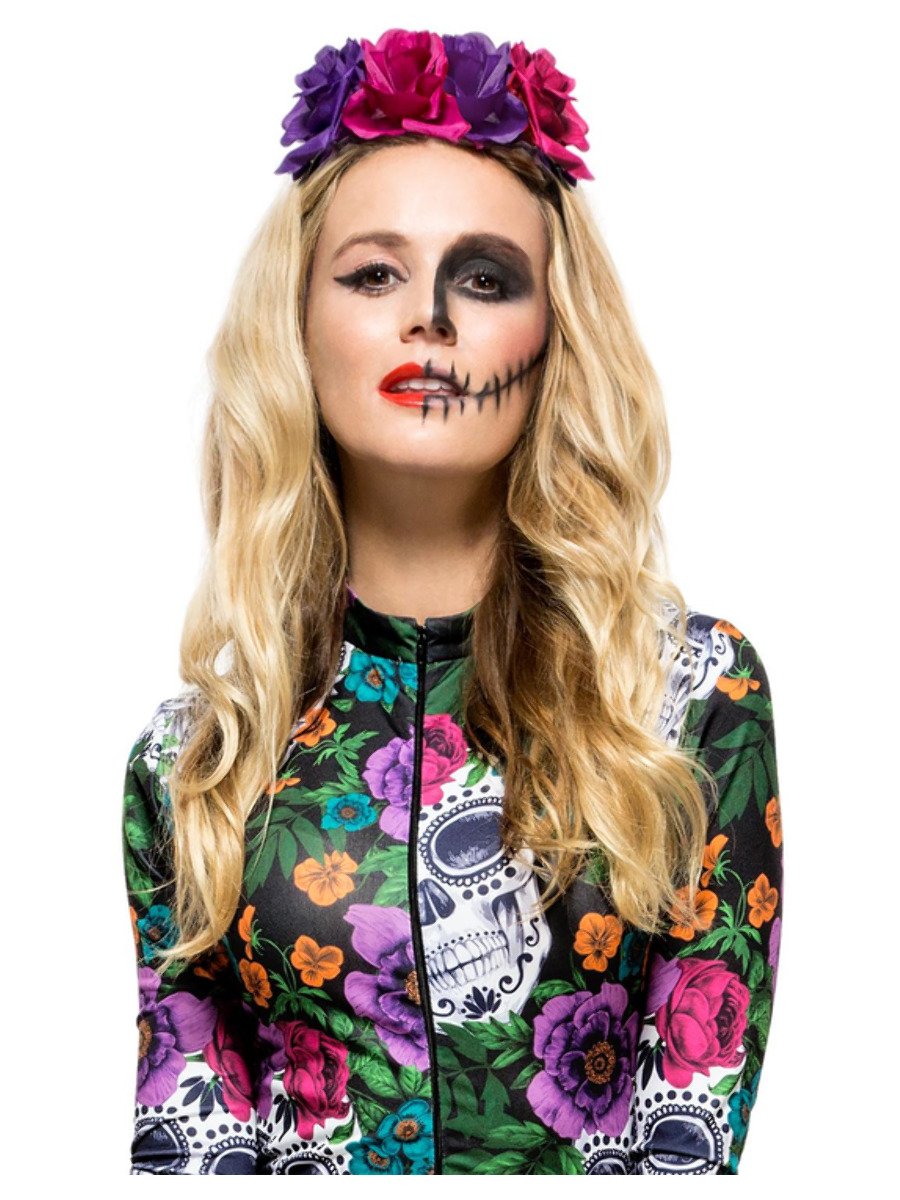 Smiffys Day Of The Dead Rose Headband Fancy Dress