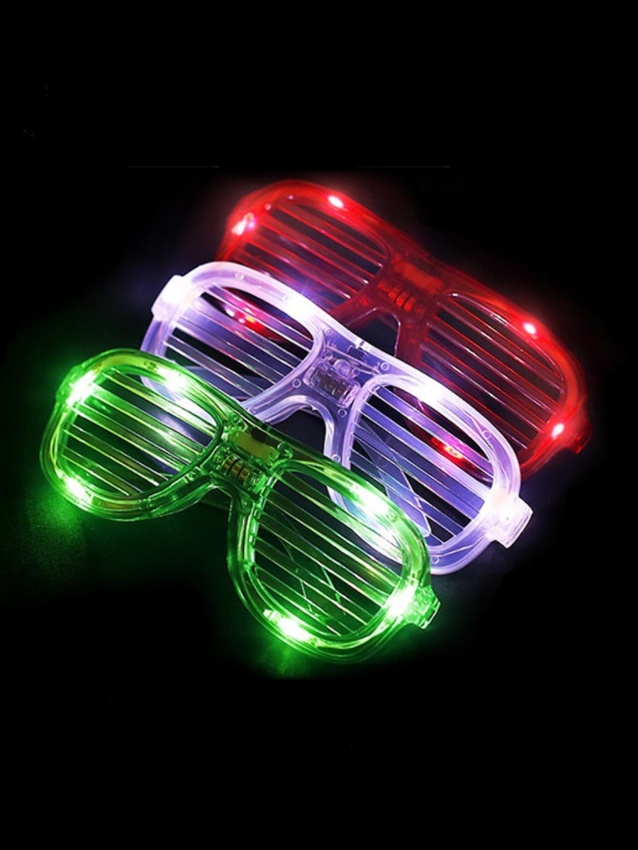 Click to view product details and reviews for Led Light Up Shutter Glasses Assorted.