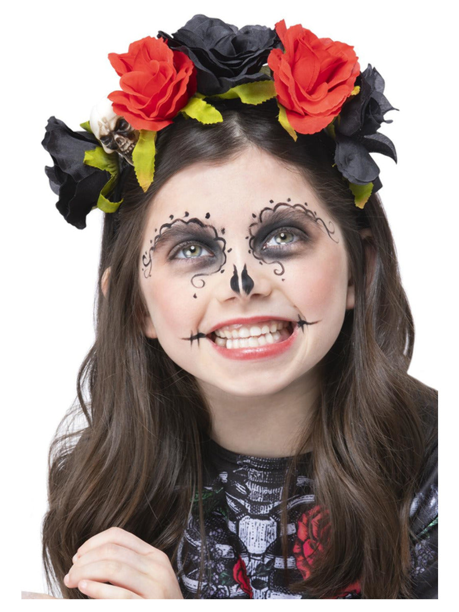 Click to view product details and reviews for Kids Dotd Black Red Rose Headband.