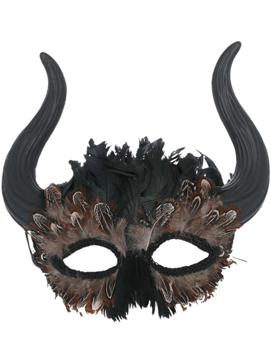 Click to view product details and reviews for Feathered Venetian Horned Mask.